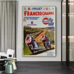 affiche course moto vintage