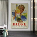affiche cuisine vintage alcool