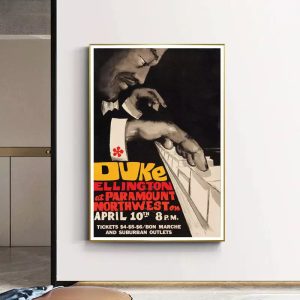 affiche de duke ellinghon jazz vintage