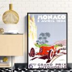 affiche grand prix monaco vintage