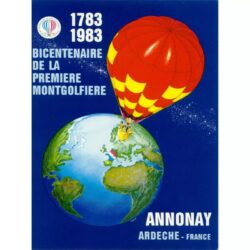 vintage hot air balloon poster