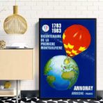 affiche montgolfière vintage