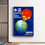 affiche montgolfière vintage