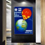 affiche montgolfière vintage