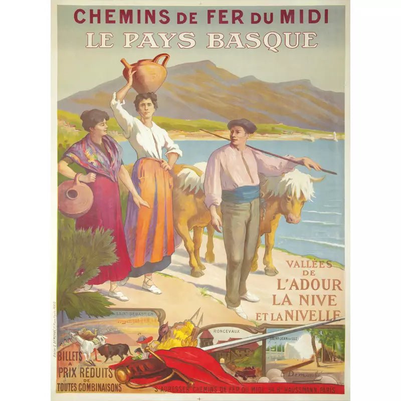 vintage basque country poster vintage basque country poster
