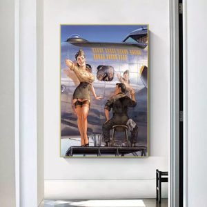 affiche pin up aviation
