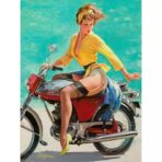 affiche pin up moto