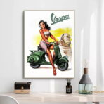affiche pin up vespa