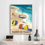 affiche plage vintage