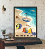 affiche plage vintage