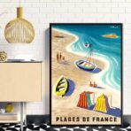 affiche plage vintage