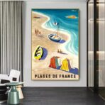 affiche plage vintage