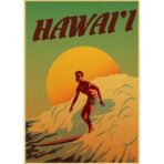 affiche surf hawaii