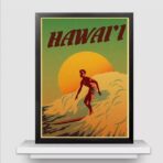 affiche surf hawaii