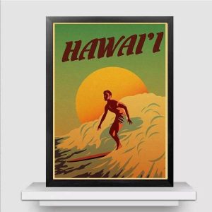 affiche surf hawaii