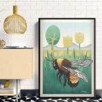 affiche abeille vintage
