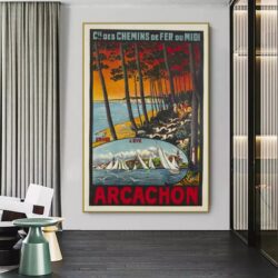 affiche vintage bassin d'arcachon