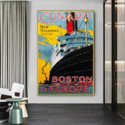 affiche vintage bateau