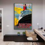 affiche vintage bateau