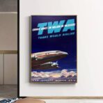 affiche vintage compagnie aérienne