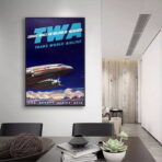 affiche vintage compagnie aérienne