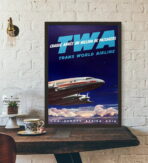 affiche vintage compagnie aérienne