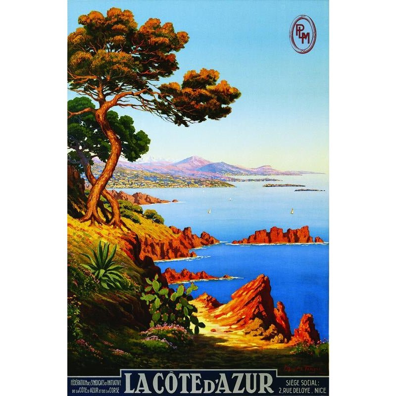 affiche vintage côte d'azur