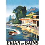 affiche vintage évian les bains