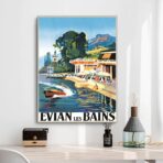 affiche vintage évian les bains