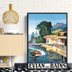 affiche vintage évian les bains