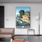 affiche vintage évian les bains