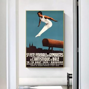 affiche vintage gymnastique