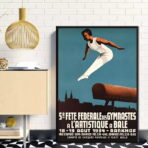 affiche vintage gymnastique