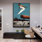 affiche vintage gymnastique