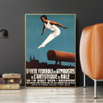 affiche vintage gymnastique