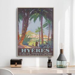 affiche vintage hyères