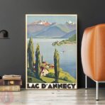 affiche vintage lac d'annecy