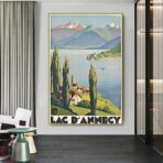 affiche vintage lac d'annecy