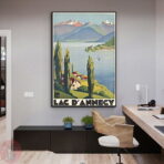 affiche vintage lac d'annecy