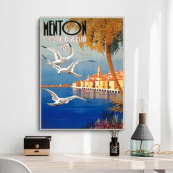 affiche vintage menton