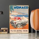 affiche vintage monaco