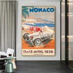 affiche vintage monaco