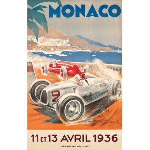 affiche vintage monaco