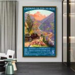 affiche vintage montagne