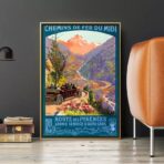 affiche vintage montagne
