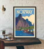 affiche vintage norvege