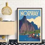 affiche vintage norvege