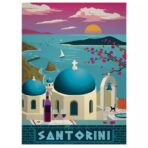 vintage poster santorini