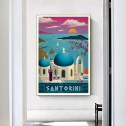 affiche vintage santorin