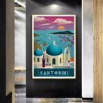 affiche vintage santorin